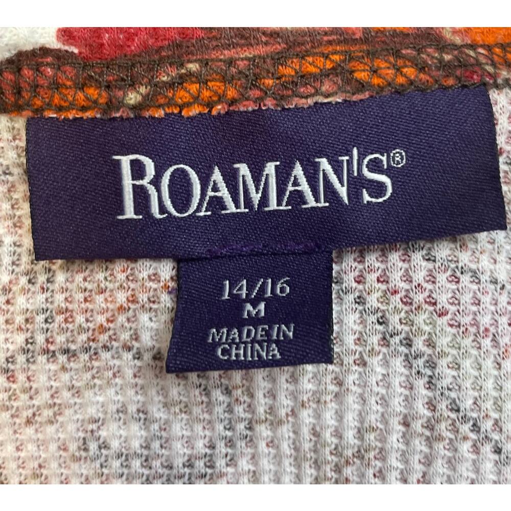 Roaman's Women Size 14/16 Long Sleeve Boho Patchwork Print Paisley Blouse Top - Picture 5 of 7